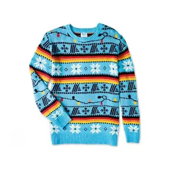Aldi Gear Ugly Christmas Sweater Men’s M Snowflakes Retro Holiday Knit - Picture 1 of 7